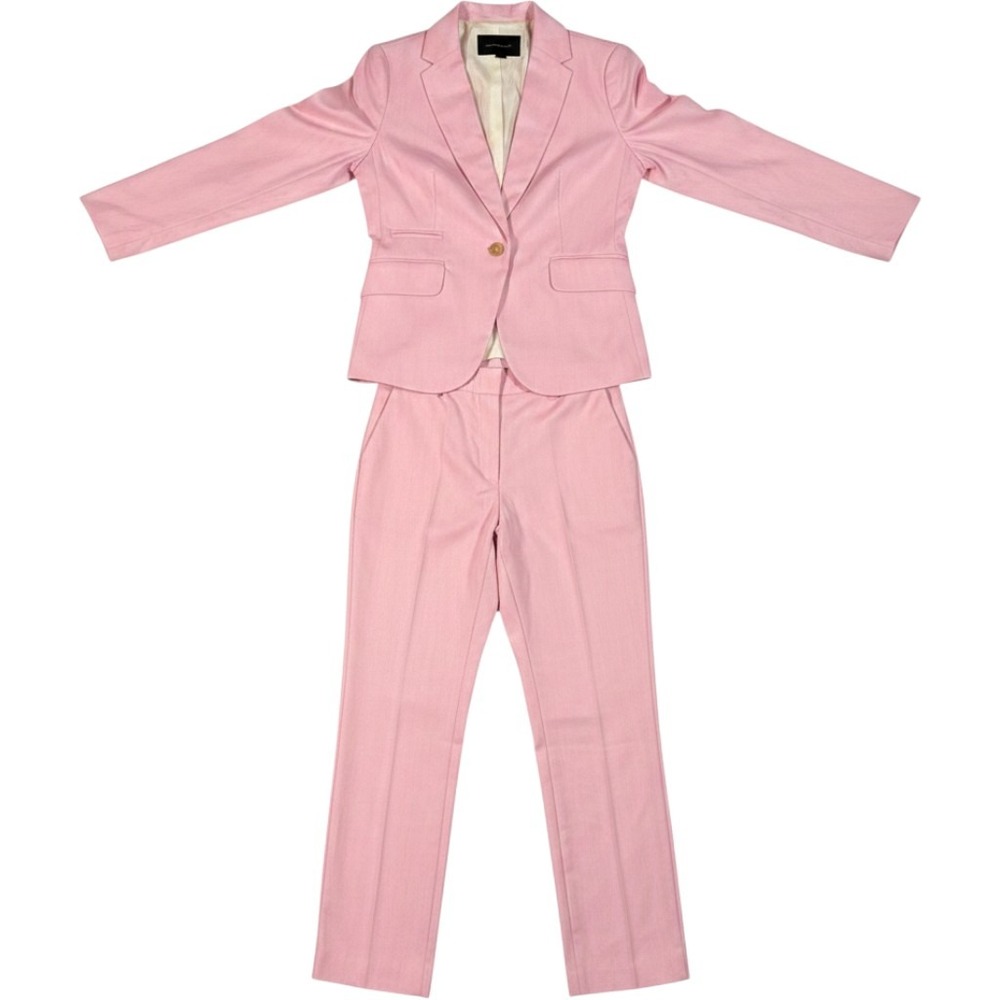 Banana Republic Ryan Fit Pant Suit Womens 2P Petite Pink Blazer Trousers Career